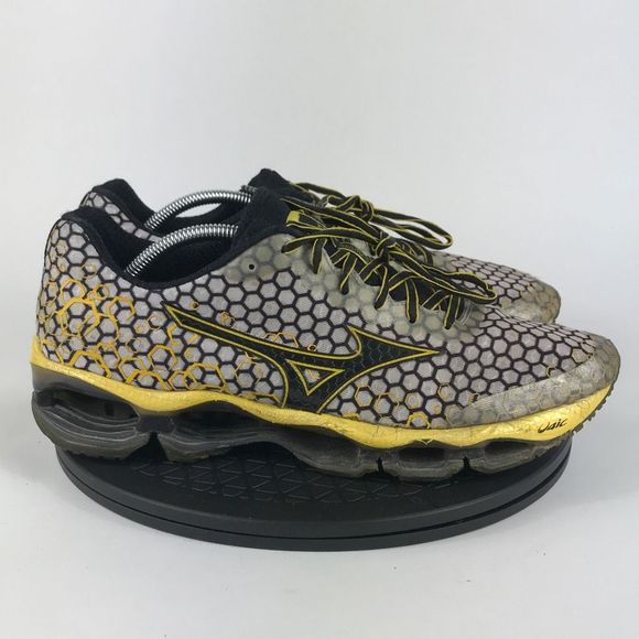 Mizuno Wave Prophecy 3 Gray/Yellow Athletic Running Shoes Men’s Size 11.5 - Picture 4 of 12